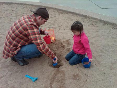 Cody, playing with his daughter, Olivia, in 2010.